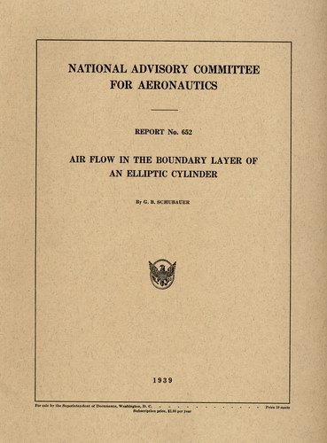 NACA Report No. 652: Air Flow in the Boundary Layer of an Elliptic Cylinder