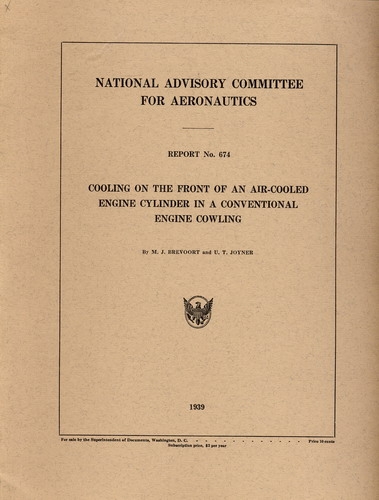 NACA Report No. 674: Cooling of the Front of an Air-Cooled Engine Cylinder in a Conventional Engine Cowling