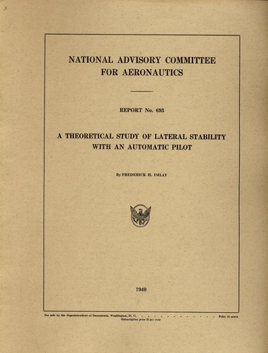 NACA Report No. 693: A Theoretical Study of Lateral Stability with an Automatic Pilot