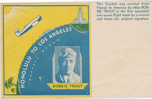 Honolulu to Los Angeles: "first solo ocean flight made by a woman"