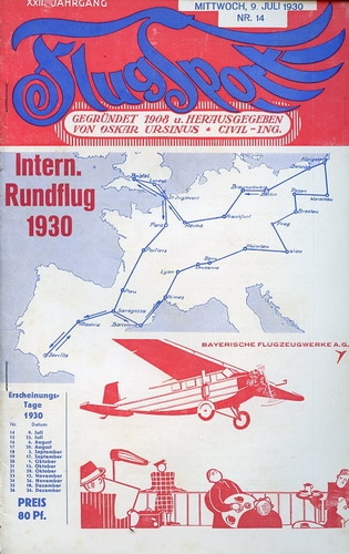 Flugsport 1930 Heft 14 v. 09.07.1930: Illustrierte technische Zeitschrift und Anzeiger für das gesamte Flugwesen
