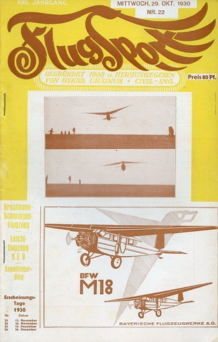 Flugsport 1930 Heft 22 v. 29.10.1930: Illustrierte technische Zeitschrift und Anzeiger für das gesamte Flugwesen