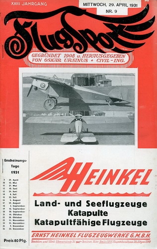 Flugsport 1931 Heft 09 v. 29.04.1931: Illustrierte technische Zeitschrift und Anzeiger für das gesamte Flugwesen
