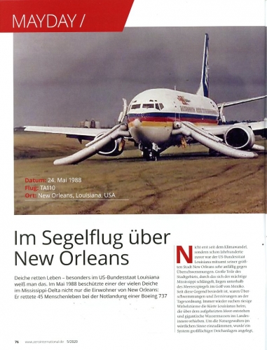 Im Segelflug über New Orleans: All Engines out einer Boeing 737 im Anflug am 24. Mai 1988
