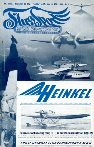 Flugsport 1928 Heft 06 v. 14.03.1928: Illustrierte technische Zeitschrift und Anzeiger für das gesamte Flugwesen