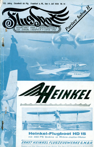 Flugsport 1928 Heft 14 v. 04.07.1928: Illustrierte technische Zeitschrift und Anzeiger für das gesamte Flugwesen