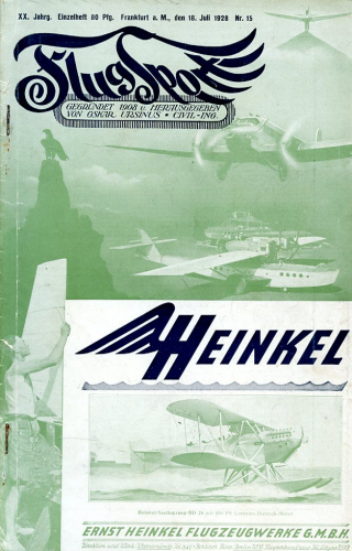 Flugsport 1928 Heft 15 v. 18.07.1928: Illustrierte technische Zeitschrift und Anzeiger für das gesamte Flugwesen