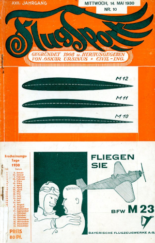 Flugsport 1930 Heft 10 v. 14.05.1930: Illustrierte technische Zeitschrift und Anzeiger für das gesamte Flugwesen