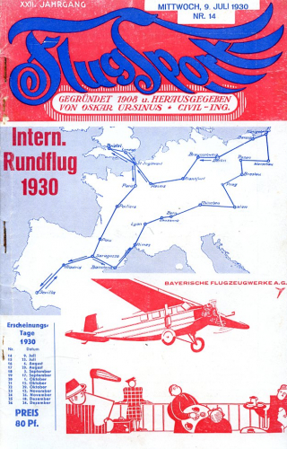 Flugsport 1930 Heft 14 v. 09.07.1930: Illustrierte technische Zeitschrift und Anzeiger für das gesamte Flugwesen