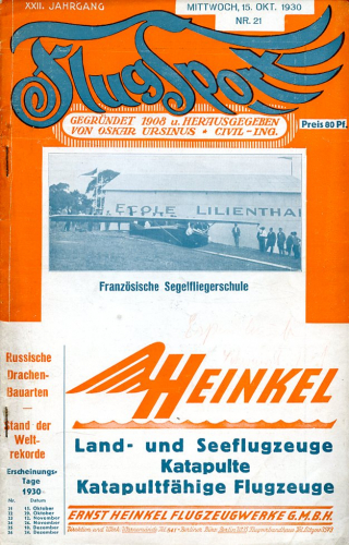 Flugsport 1930 Heft 21 v. 15.10.1930: Illustrierte technische Zeitschrift und Anzeiger für das gesamte Flugwesen