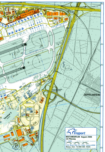 Der Frankfurter Flughafen - Bestandsplan August 2006 mit Planung